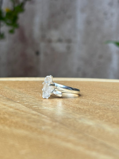Anillo ajustable de Cuarzo Herkimer mini