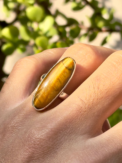 Anillo ajustable de Ojo de Tigre