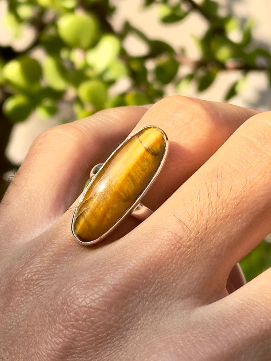 Anillo ajustable de Ojo de Tigre
