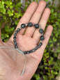 Pulsera Ajustable de Espectrolita, Jaspe Dálmata y Hematita