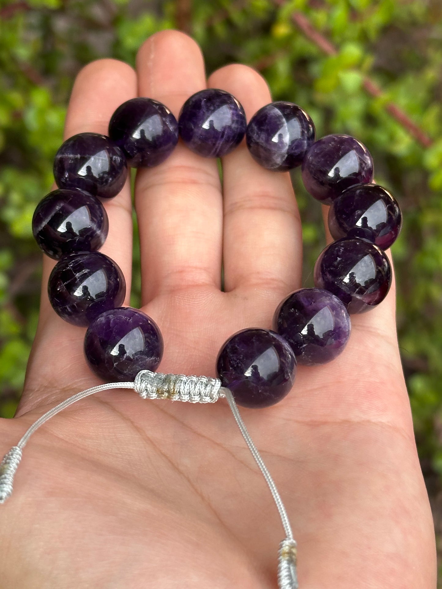 Pulsera Ajustable de Amatista 16mm