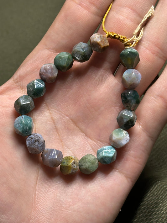 Pulsera ajustable de ágata musgosa
