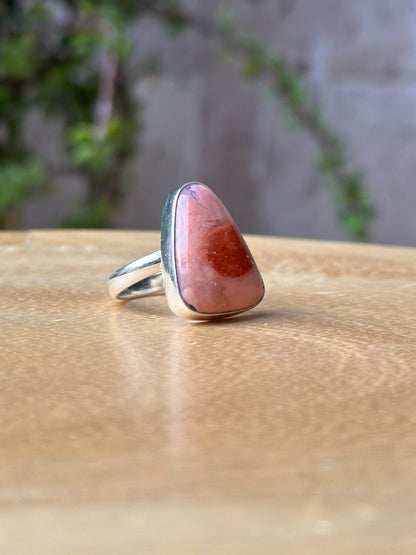 Anillo ajustable de ágata roseta