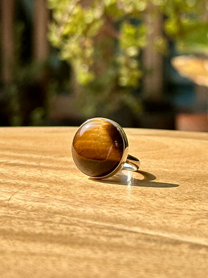 Anillo ajustable de Ojo de Tigre