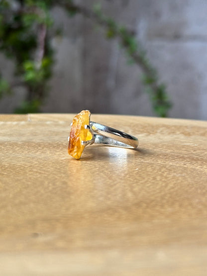 Anillo ajustable de Citrino en bruto