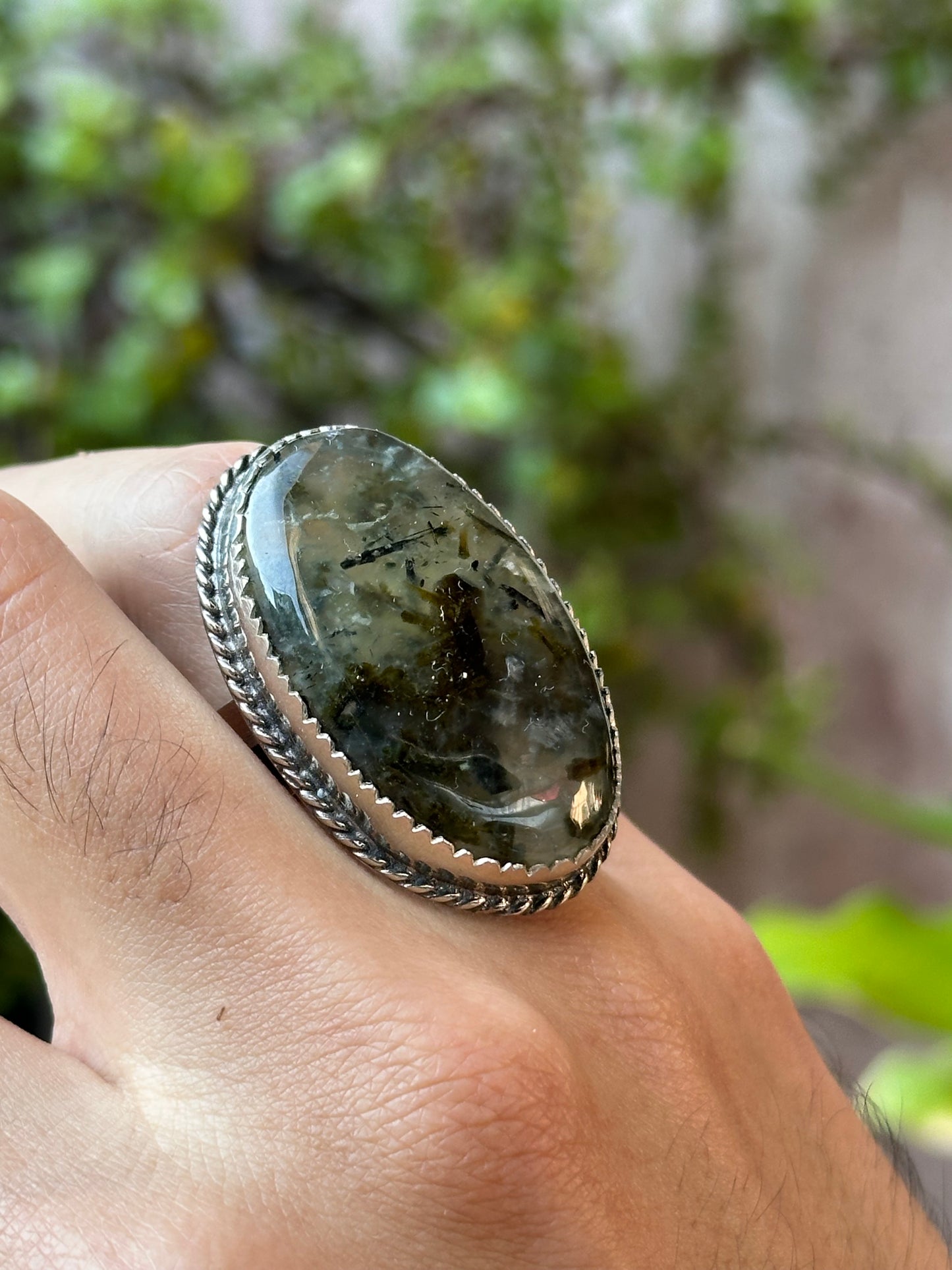 Anillo Ajustable de Prehnita