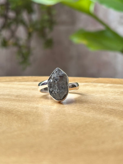 Anillo ajustable de Cuarzo Herkimer grande