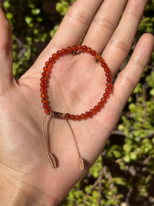 Pulsera Ajustable de Cornalina 4mm