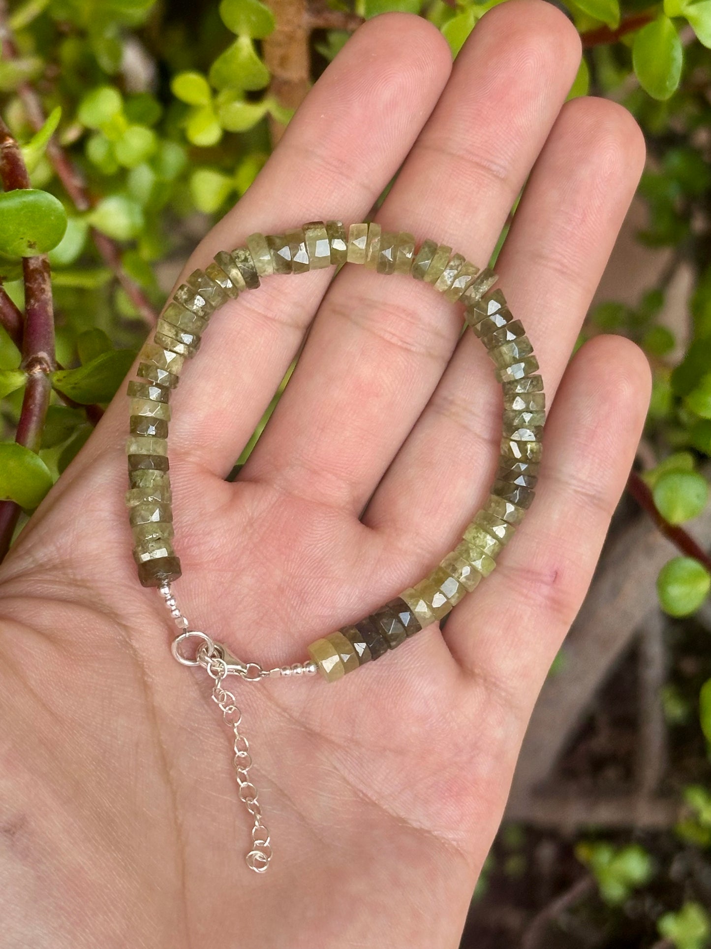 Pulsera de Turmalina Verde Facetada