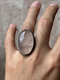 Anillo ajustable de Cuarzo rosa grande