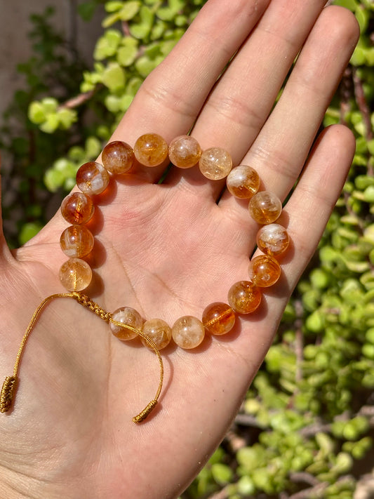 Pulsera Ajustable de Citrino 10mm