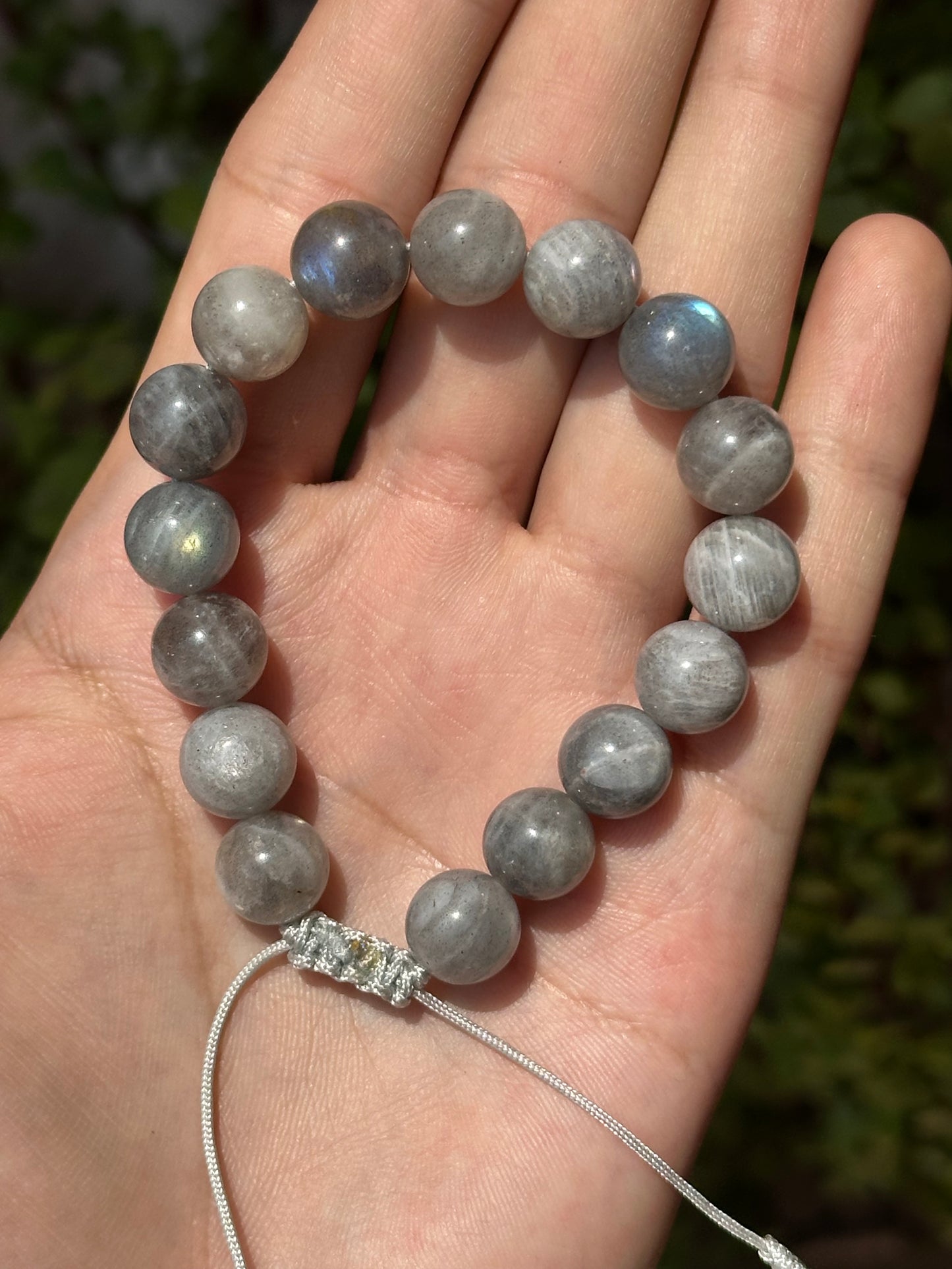 Pulsera ajustable de labradorita 10mm
