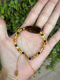 Pulsera Ajustable de Ámbar, Turmalina y Obsidiana