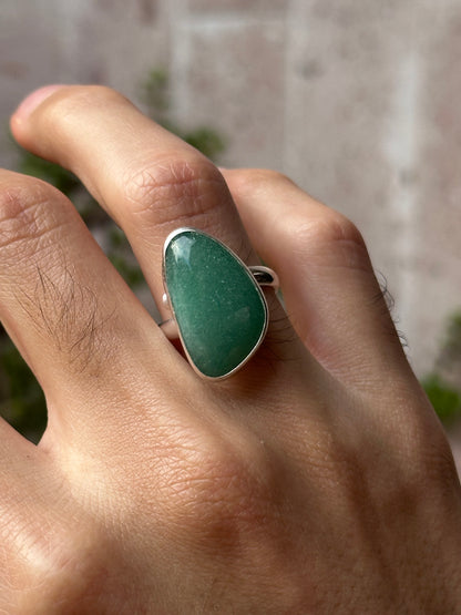 Anillo ajustable de Aventurina Verde