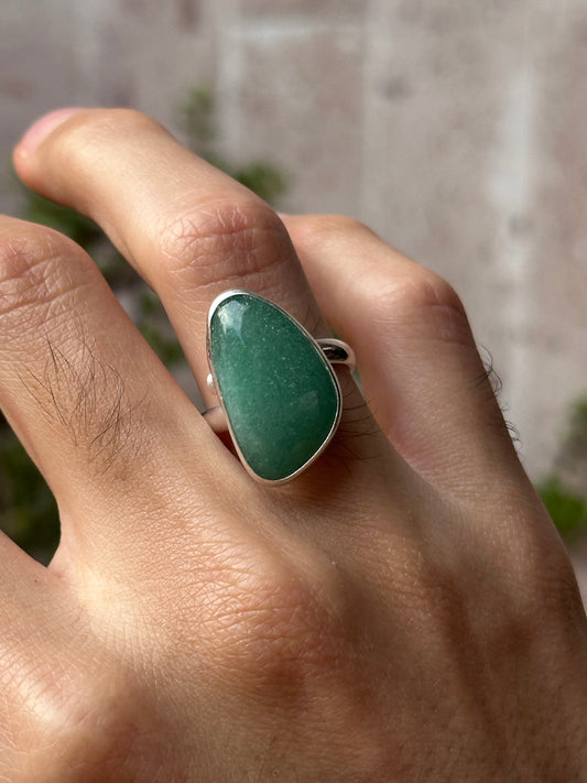 Anillo ajustable de Aventurina Verde