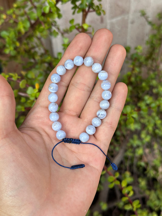 Pulsera Ajustable de Ágata Blue Lace