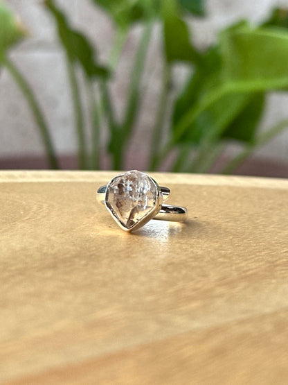 Anillo ajustable de Cuarzo Herkimer mini