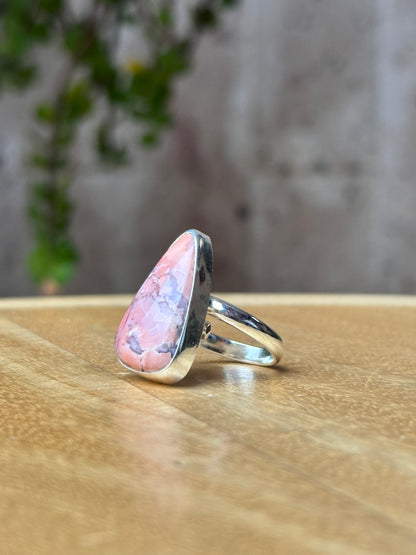 Anillo ajustable de ágata roseta