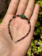 Pulsera de Turmalina, Zoísita, Ágata Negra & Pirita