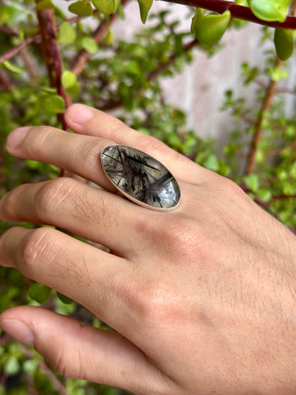 Anillo Ajustable de Cuarzo Turmalinado