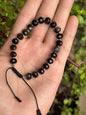 Pulsera Ajustable de Obsidiana Plateada y Hematita