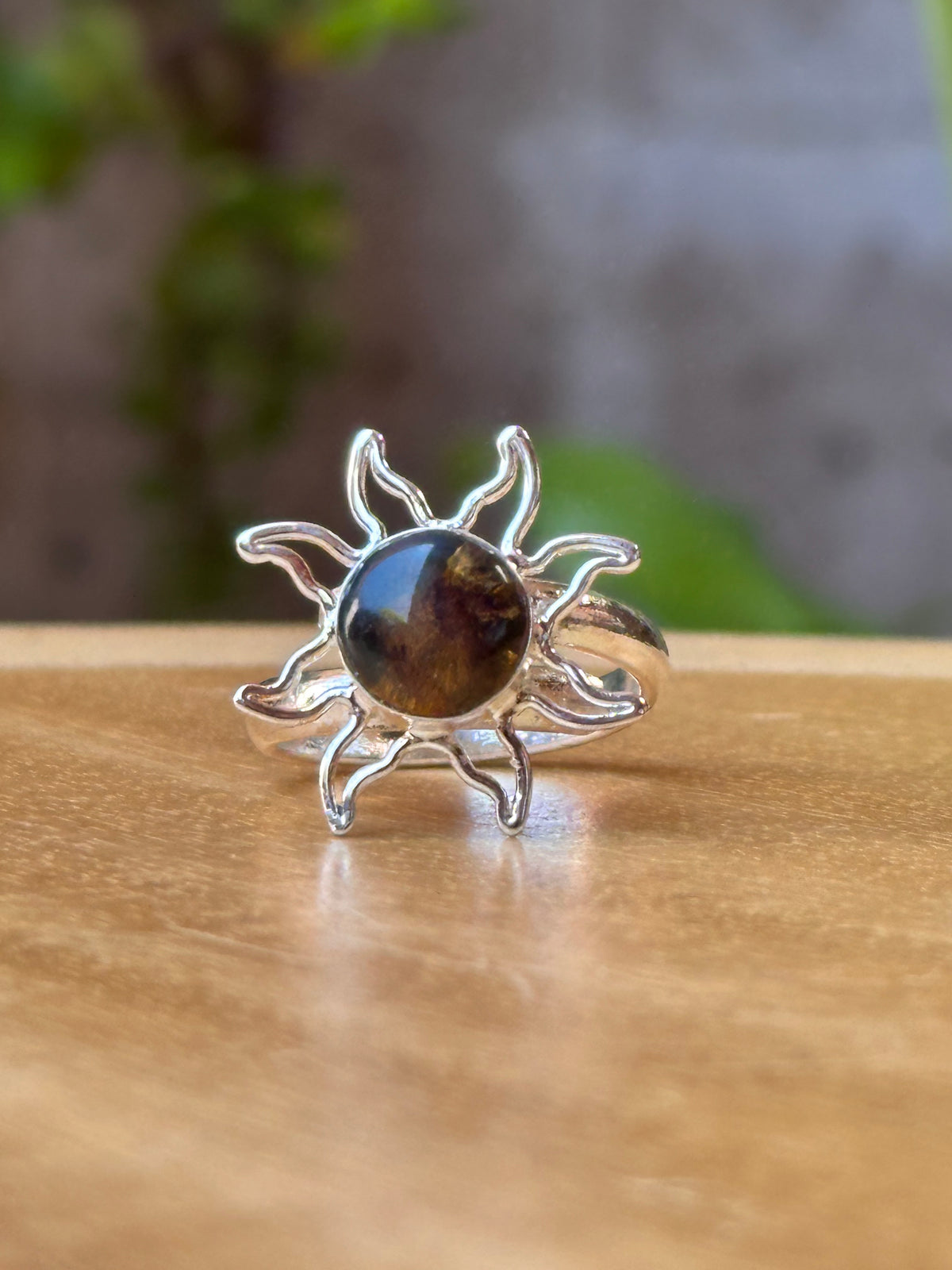 Anillo ajustable de sol de ámbar