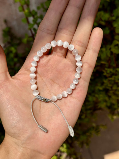 Pulsera Ajustable de Selenita 6mm
