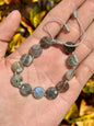 Pulsera ajustable de labradorita redondo cortes