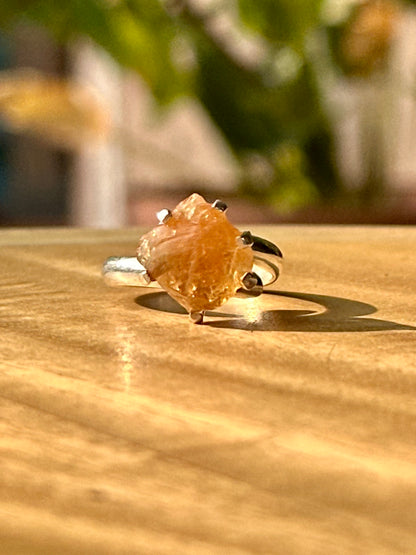Anillo ajustable de Citrino en bruto