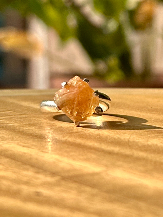 Anillo ajustable de Citrino en bruto