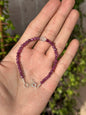 Pulsera Ajustable de Rubí 4mm con herkimer