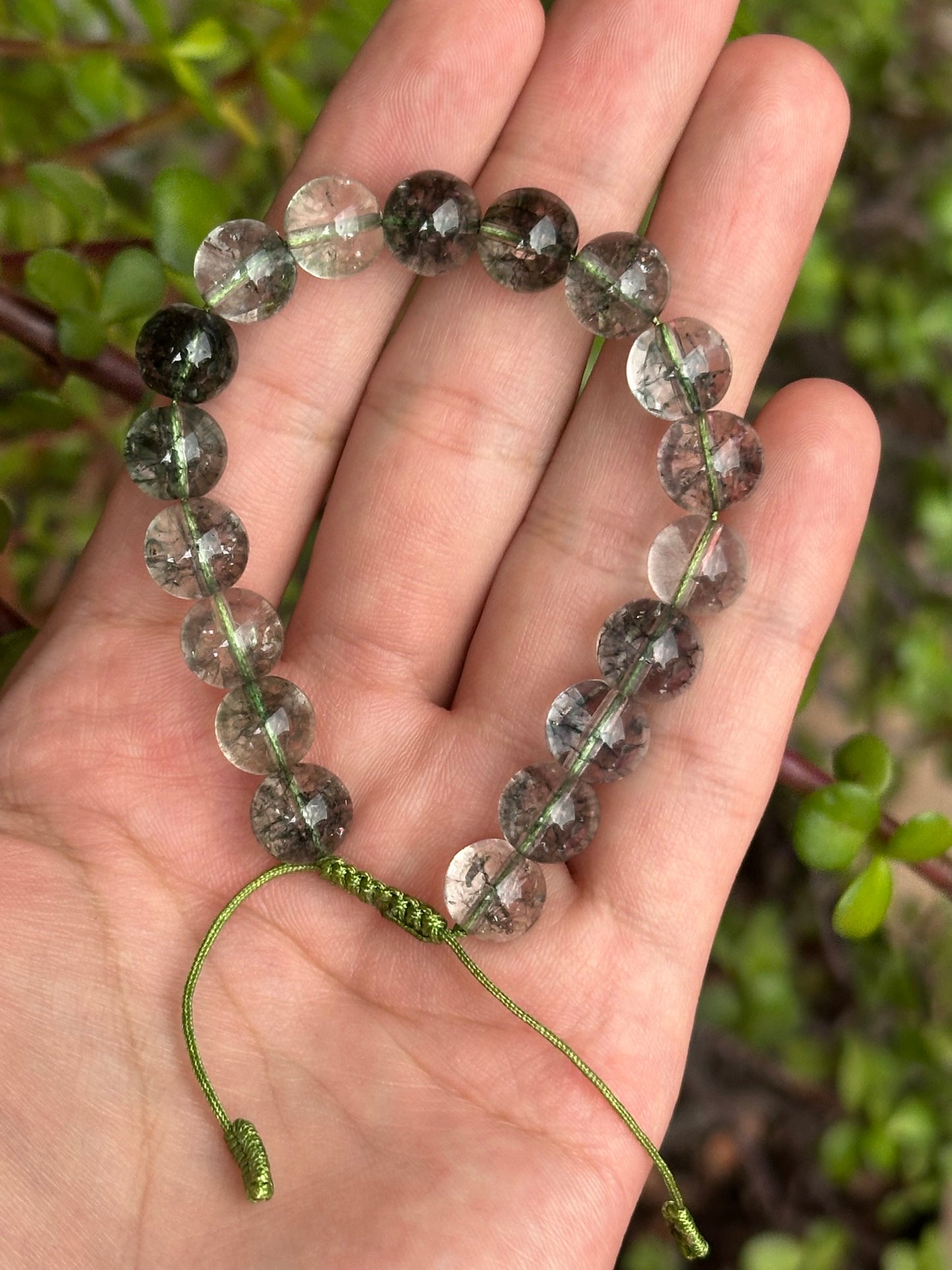 Pulsera Ajustable de Ágata Musgosa
