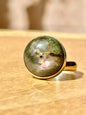 Anillo ajustable de Labradorita redondo