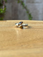 Anillo ajustable de Ojo de Tigre luna mini con pirita
