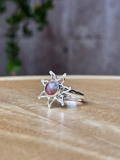 Anillo ajustable de piedra sol