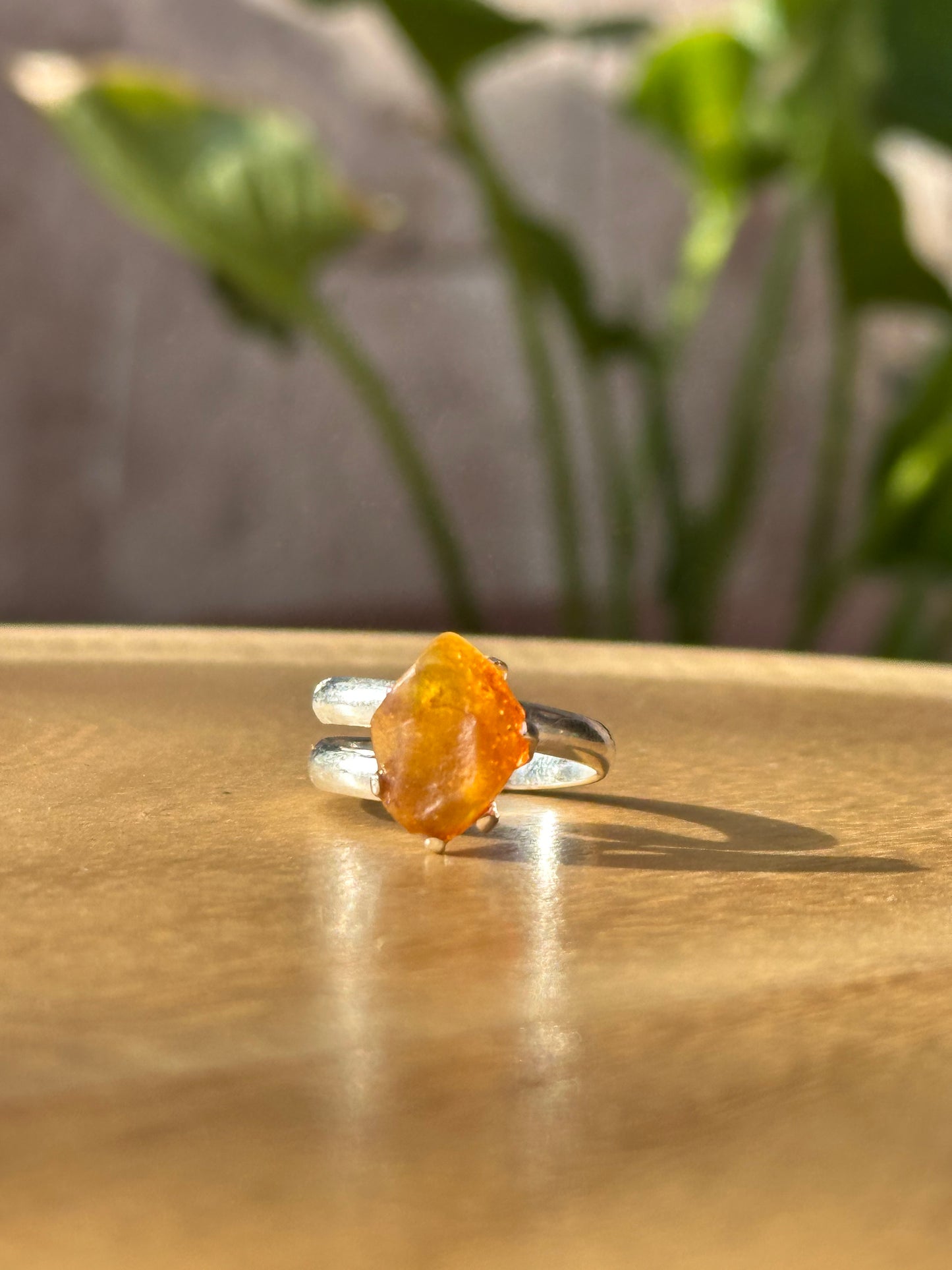 Anillo ajustable de ámbar