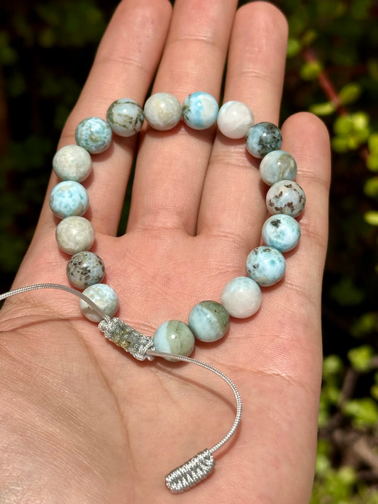 Pulsera Ajustable · Larimar 10mm