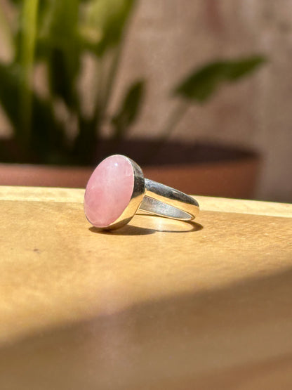 Anillo ajustable de Cuarzo rosa