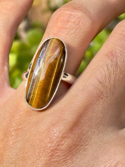 Anillo ajustable de Ojo de Tigre