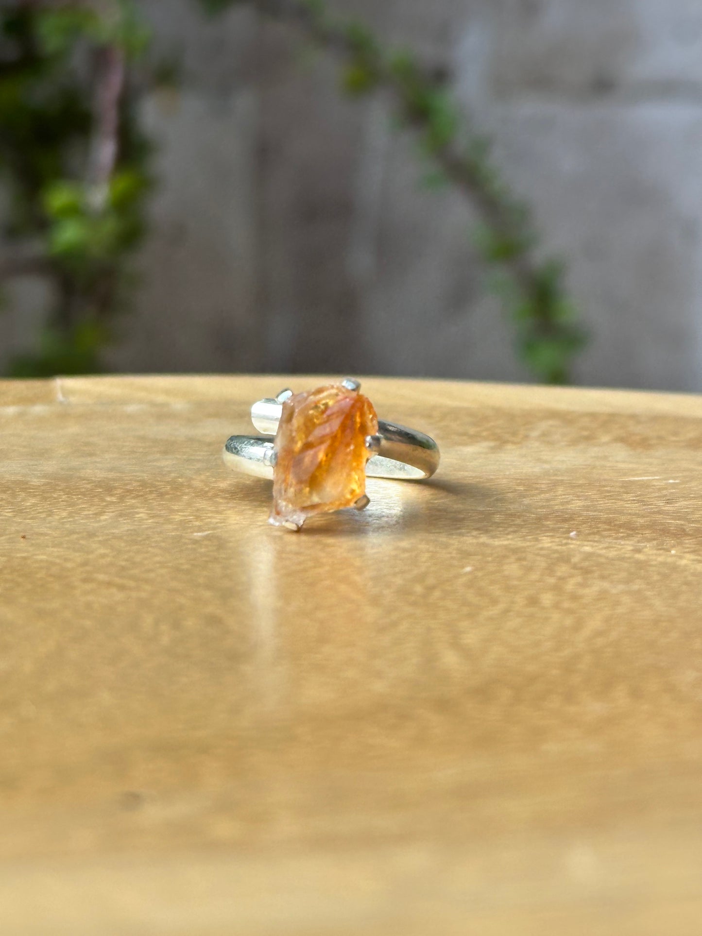 Anillo ajustable de Citrino en bruto