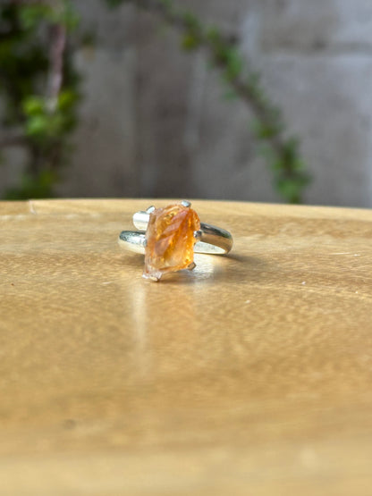 Anillo ajustable de Citrino en bruto