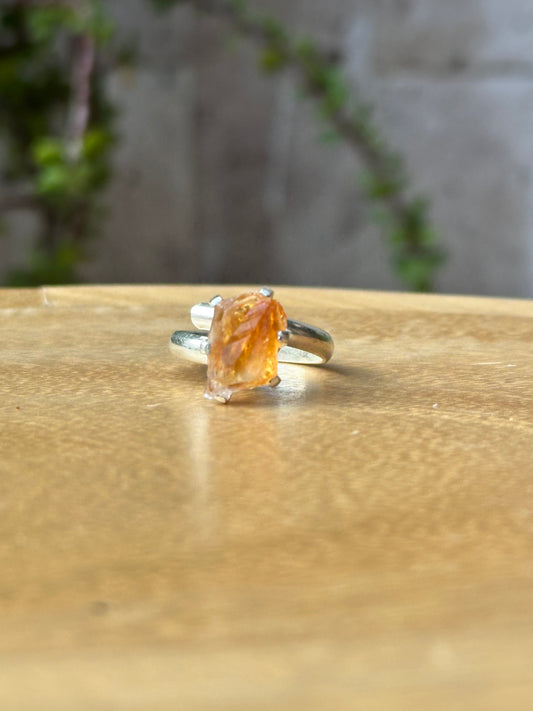 Anillo ajustable de Citrino en bruto