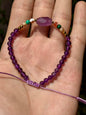 Pulsera Ajustable de Amatista A+, Cuarzo Cherry, Ágata Cornalina y Malaquita