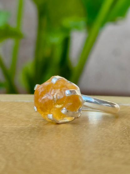 Anillo ajustable de Citrino en bruto