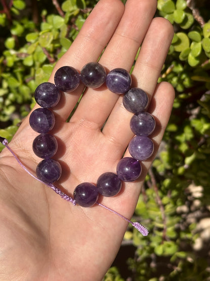 Pulsera Ajustable de Amatista Maxi 14mm