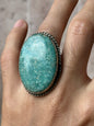 Anillo ajustable de amazonita grande