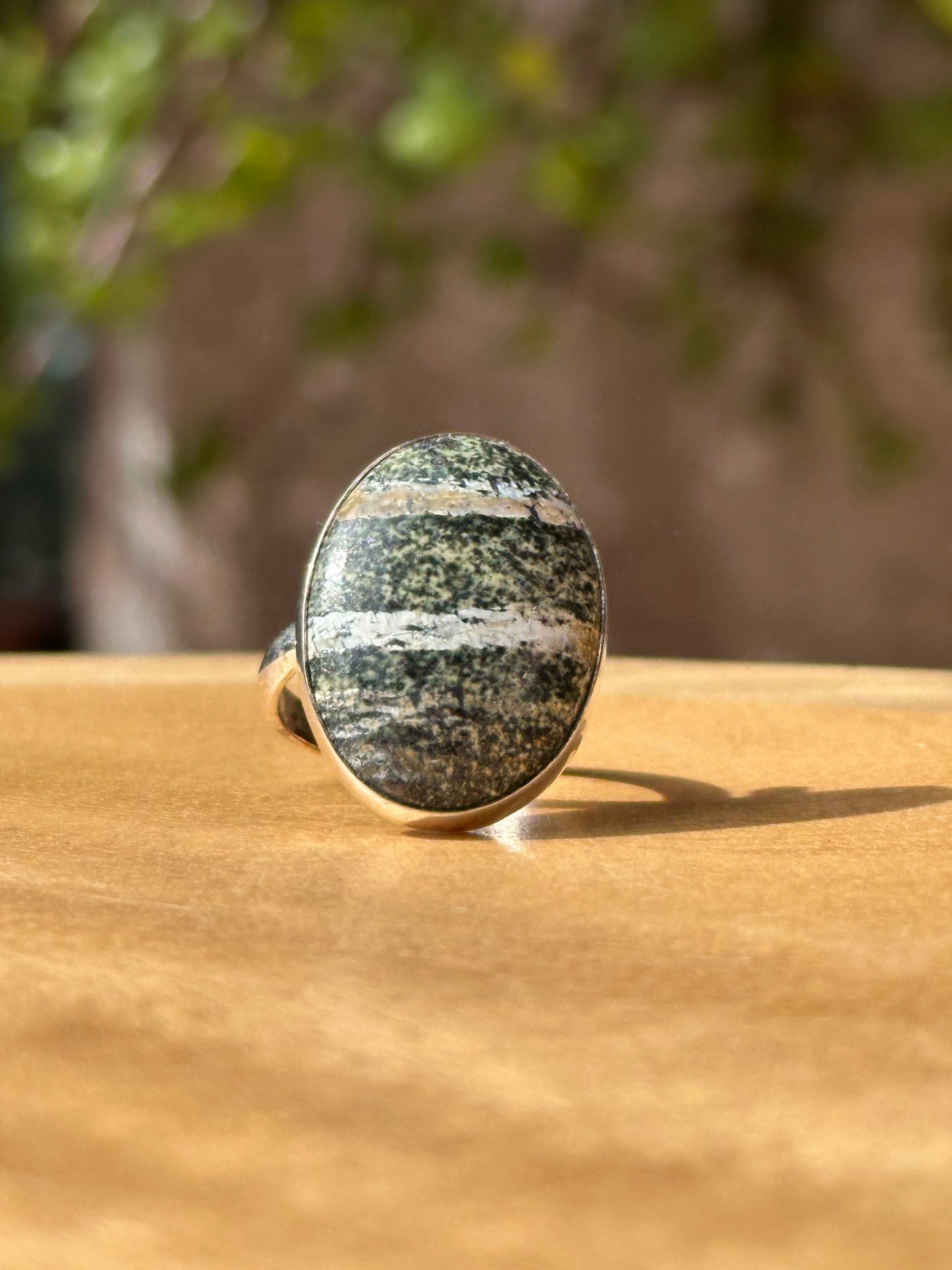 Anillo Ajustable de Ópalo Verde