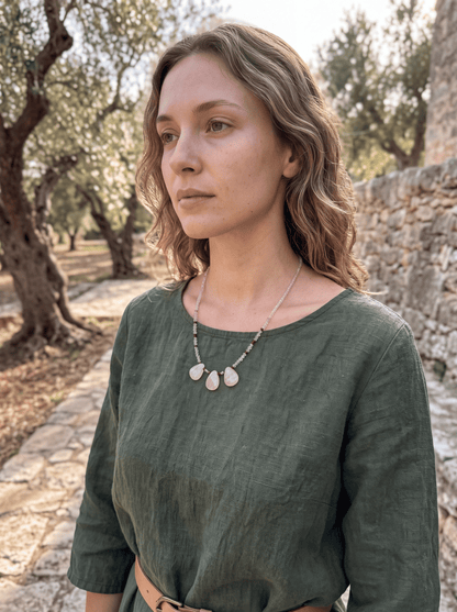 Collar · Cuarzo Rosa & Granate