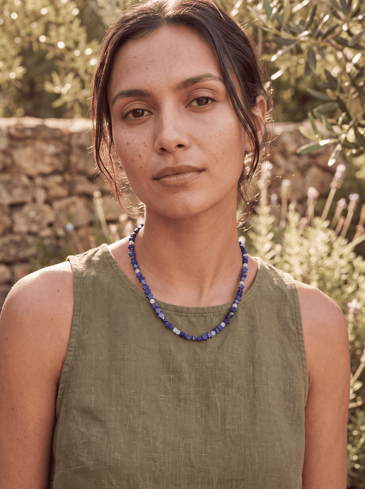 Collar Ajustable · Lapislázuli Estrella & Aguamarina