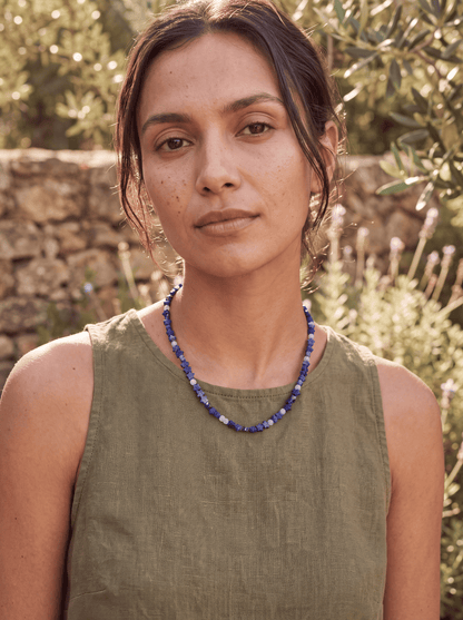 Collar Ajustable · Lapislázuli Estrella & Aguamarina